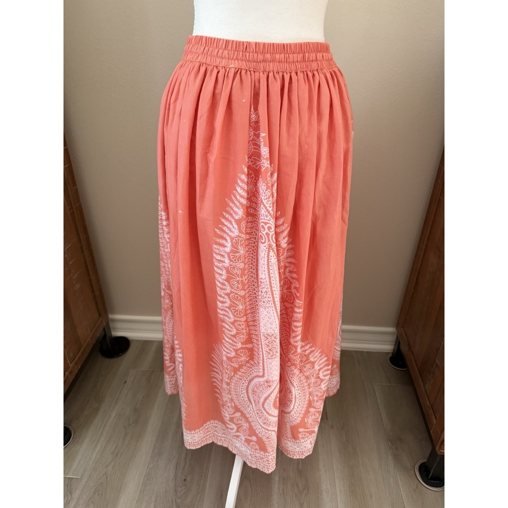 Gypsie Blu Boho Maxi Skirt Small Coral Festival Beach Hippie Cottagecore - Picture 4 of 8